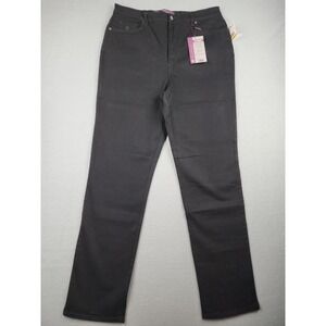 Gloria Vanderbilt Amanda Jeans Womens 14 Tall Black High Rise Tapered Stretch